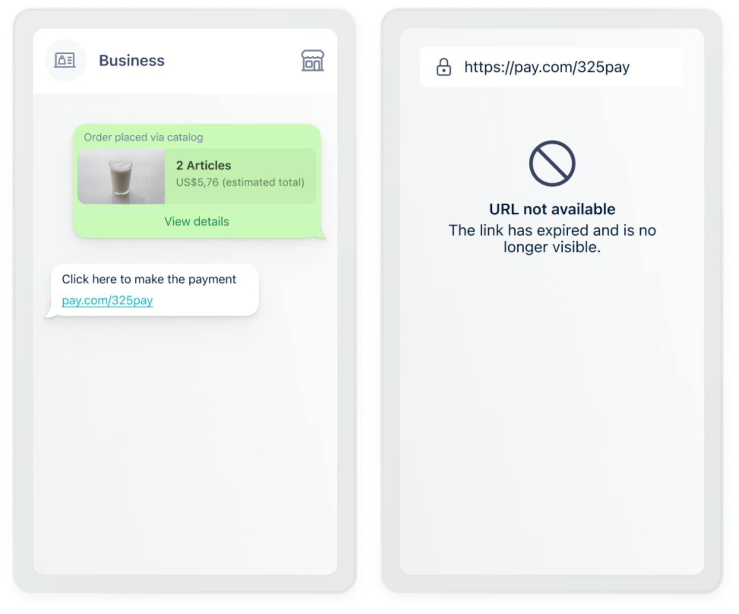 Traditional payment flow with external link
